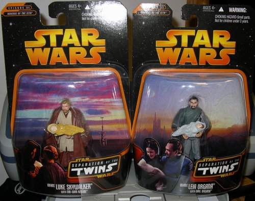 Star Wars Revenge of The Sith Seperation of The Twins 2 Figure Set Mint On Card