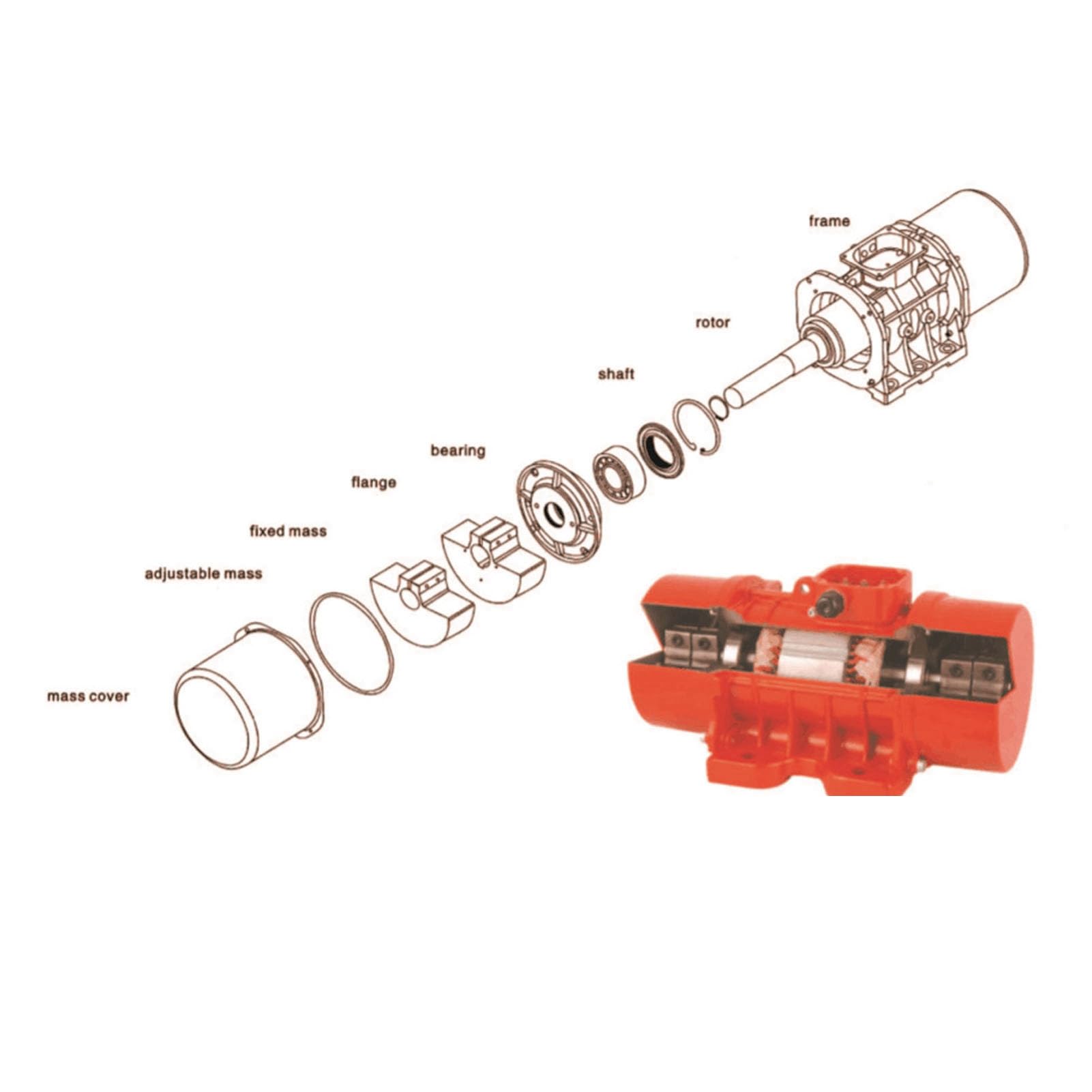 Motor de Vibración Monofásico IP66, Resistente Al Agua, Asíncrono, Carcasa de Aleación de Aluminio, 220V, 3000RPM, Accesorios Profesionales (100W)