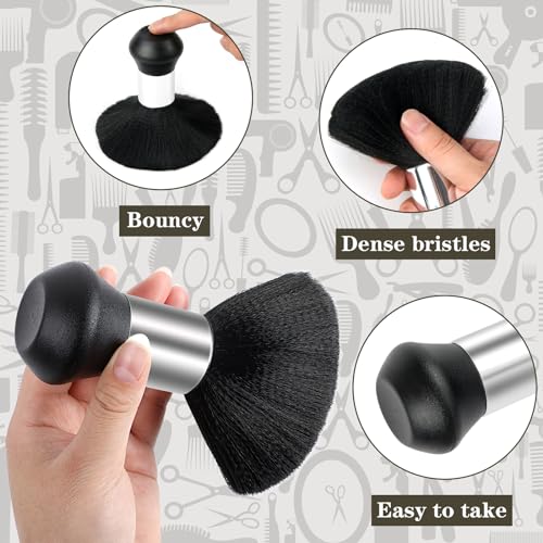 Image of FEBSNOW Barber Cape Professional Hair Cutting Cape with Neck Duster Brush | Full Coverage Haircut Apron for Adults, 46x57 inches, Adjustable Neckline, Keep Clothes Clean Dry, Home Salon Barber Supplies
