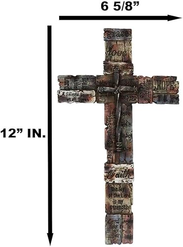 Miniatura 2 de Ebros Gift Escritura bíblica cristiana occidental rústica, palabras inspiradoras de aliento Amistad, fe, esperanza, amor, gracia, afirmación, cruz