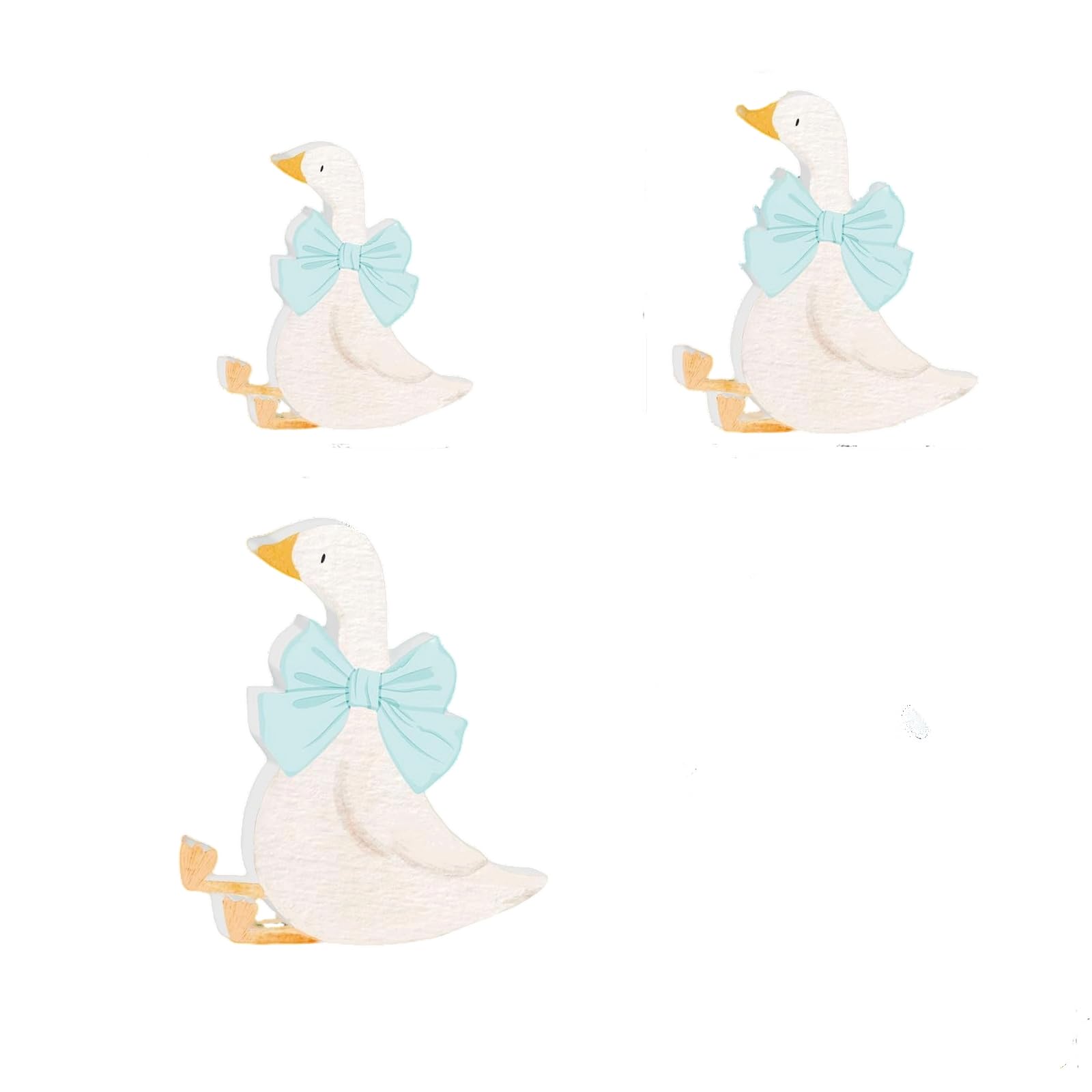 hogtnd 3 Pieces Handmade Wooden Goose Statue Ornaments Birthday Halloween Festival Table Decoration Festival Ornaments