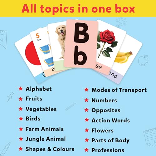 Image of Flash Cards for 3 Year Old | 72 Double Side Card with 120+ Pictures | Learning & Education Toy for Girls & Boys | Learn 14 Primary Topics | Flash Cards for 3+ Year Old to Up