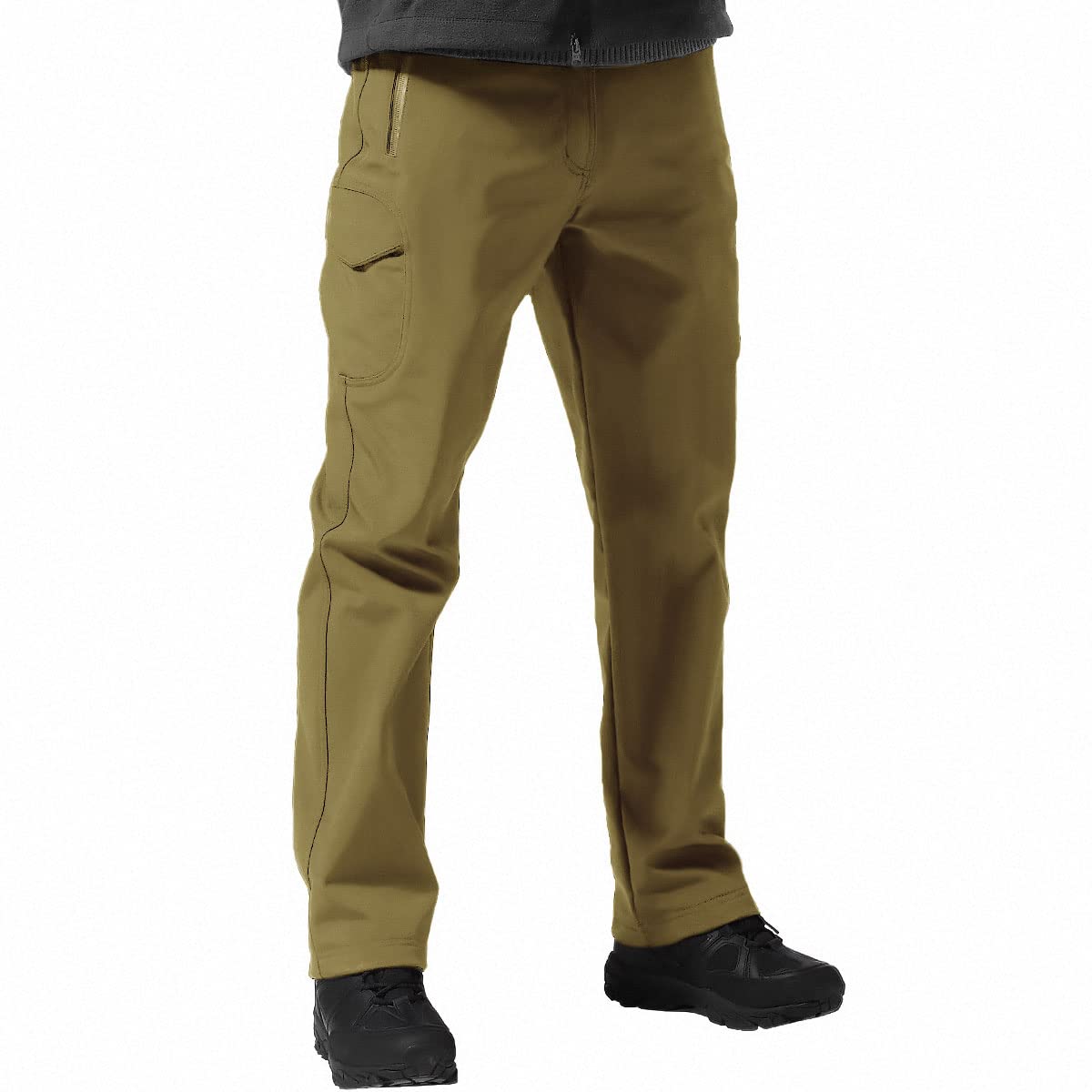 FREE SOLDIER Mens Outdoor Softshell Fleece Lined Cargo