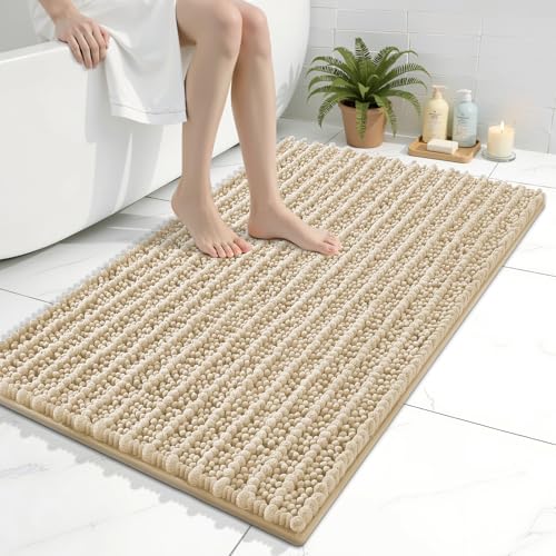 Image of Arotive Luxury Bathroom Rugs 36x24, Extra Soft Thick Absorbent Shaggy Chenille Bath Rugs, Machine Wash Dry, Bath Mats for Bathroom Floor, Tub and Shower, Home Decor Accessories, Cream Beige