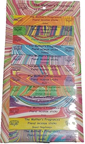 Mother's Fragrances Incense Floral & Woody Scents - 12 Frg. MiniSampler (4 Sticks Each)