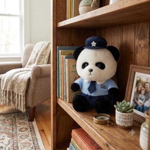 Image of Hug n Feel Police Panda Soft Toy for Kids, Premium Plush Stuffed Animal with Sky Blue Uniform, Non-Toxic & Washable, for Boys and Girls (35 cm)