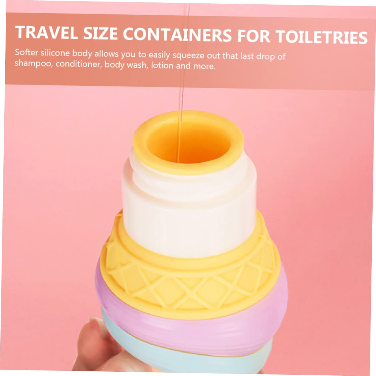 PACKOVE 3 Set Bottiglia Di Silice Spremere Le Bottiglie Di Condimento Contenitori Da Viaggio Bocca Larga Articoli Da Toilette Chiari Travel Scheeze Bottle Comprimibile 3 Pezzi * 3