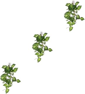 Ipetboom 3 Peças De Simulação De Rastreador Planta Terrário Répteis Decoração De Tigela De Peixe Réptil Escalada Videira Anfíbio Plantas Suspensas Plantas Répteis Artificiais Adorno De