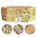 WOFASHPURET Women Wide Elastic Sequin Belt Stretchy Fashion Dress Belt for Casual and Formal Wear Comfortable Cinch Waist Strap 19.09In Length