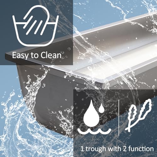 Stainless Steel Livestock Feeding Trough & Waterer - 7, 15, 30 Gallon Capacity for Goats, Pigs, Alpacas, Calves, Poultry - Durable Outdoor Hay Feeder (195cm/76.8in)