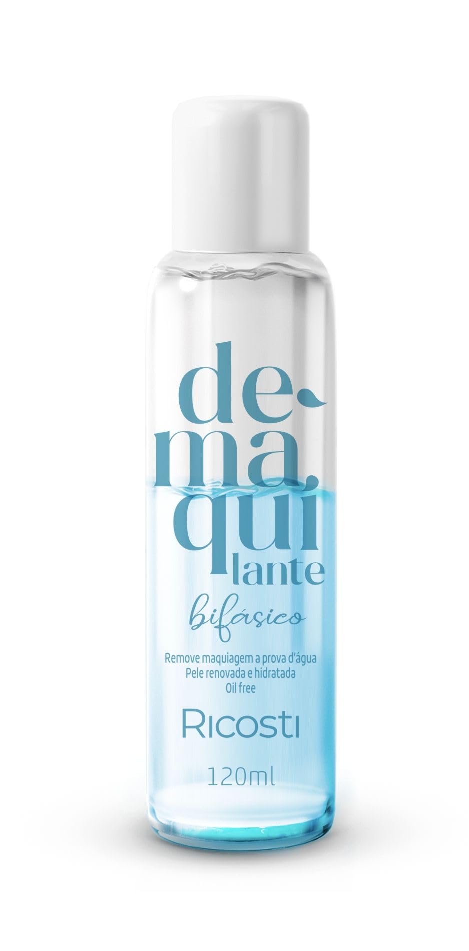 Ricosti Demaquilante Bifásico Vegano 120ml Bifásico Remove Maquiagem à Prova d'Água 100%