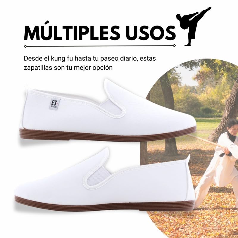 Zapatillas de lona Kung-Fu Escoolers E55 35 Blanco