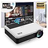 EUG WiFi Projector 5000lumen Android Bluetooth LCD Home Theatre Projector with Android OS HDMI 1080P Projector for Outdoor Movie Gaming, Wireless Screen Share with iPhone Smartphone Laptop