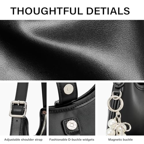 Image of CLUCI Shoulder Bag for Women, Soft Vegan Leather Small Purses with Adjustable Strap, Stylish Hobo Handbags