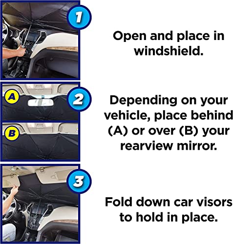 Image of Nanzu Car Sun Shade Windshield Cover | Umbrella Windshield Sun Shade for Car Front Window | Sun Protection & Heat Insulation Foldable Sun Shade