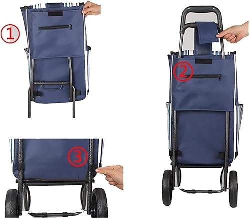 Miniatura 5 de Bolsa de repuesto plegable para carrito de compras, portátil, impermeable, de tela Oxford, bolsa de repuesto reutilizable (color  C)