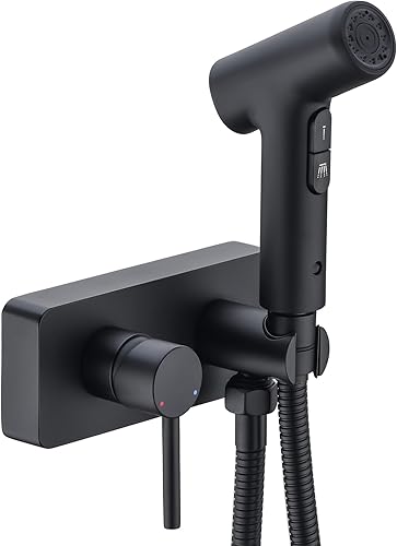 Pulverizador de bidé de mano de latón para inodoro caliente y frío, ajustable para tocador de baño, accesorio de grifo de bidé de montaje lateral,
