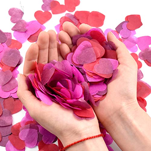 HQdeal 6000 stuks harten confetti, papieren confetti, tissue-confetti, rode harttafel confetti voor ballon… - Image 3