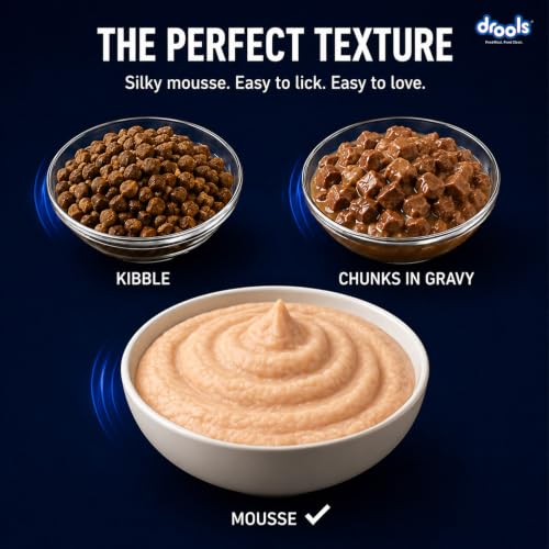 Image of Drools Kitten Wet Mousse 80g Pack of 5, 400g | Chicken Flavour | Rich in Protein | Promotes Hydration & Easy to Digest | No Artificial Flavours | Packed with Essential Vitamins & Antioxidants
