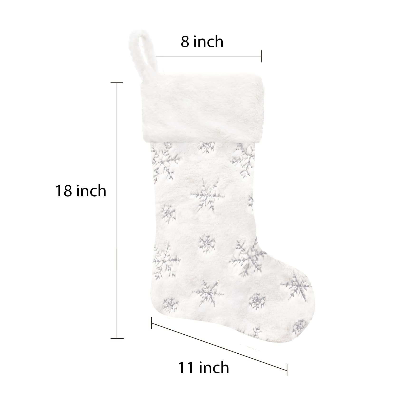 Kerstsokken, kerstsokken, kerstcadeautassen, witte kerstsokken 5 pak 19 inch grote kerstsok van imitatiebont met zilveren pailletten for familie kinderen vakantiedecoraties (Color : White 4 Pcs Kerstsokken, kerstsokken, kerstcadeautassen, witte kerstsokken 5 pak 19 inch grote kerstsok van imitatiebont met zilveren pailletten for familie kinderen vakantiedecoraties (Color : White 4 Pcs