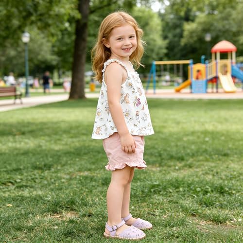 Image of Kolan Toddler Girl Sandals Open Toe Flat Princess Dress Shoes Little Kids