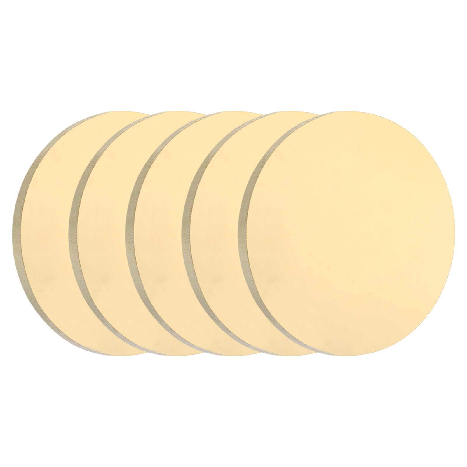 uxcell Brass Round Plate 0.06"(1.5mm) Thick 0.6"(15mm) Dia H62 5Pcs | Brass Disc Blank Metal Sheet Copper Circle Disc for Metal Stamping DIY Crafts