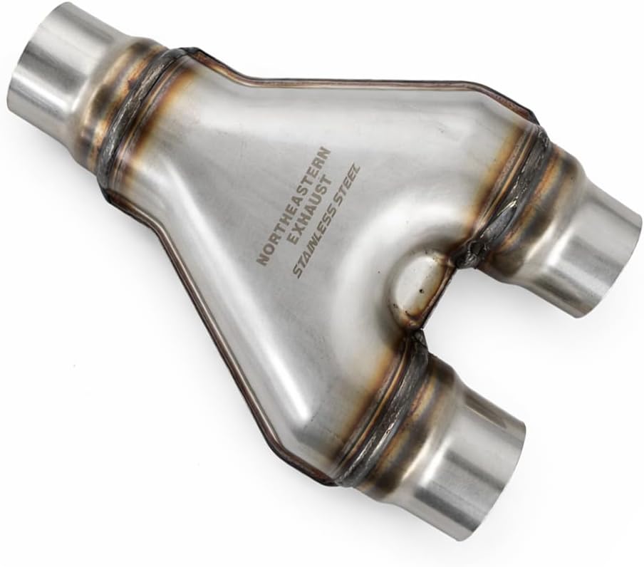 | Exhaust 2"Inches Universal Stamped Y-Pipe 2" ID Inlet 2" ID Outlet 10" Length | Stainless Steel