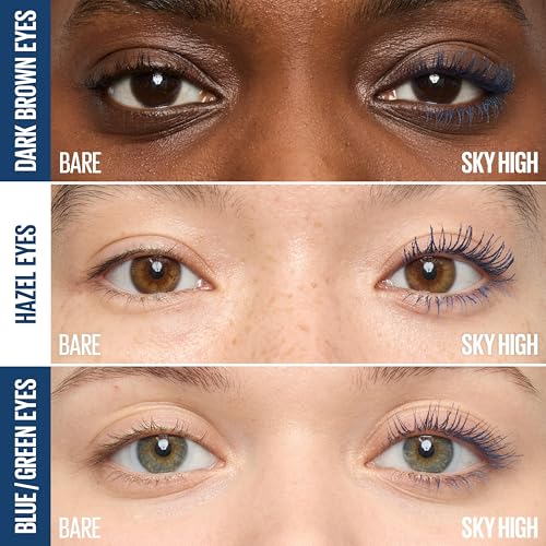 Image of Maybelline Lash Sensational Sky High Mascara Makeup, Volumizing, Lengthening, Defining, Curling, Multiplying, Buildable, Washable Formula, Navy Records, 1 Count
