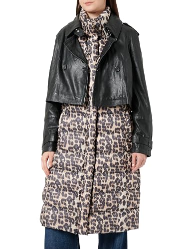 Veste en cuir Freaky Nation Center Stage avec gilet matelassé pour femme