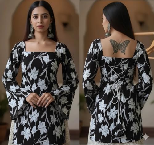 Image of Womens Pure Cotton Regular Floral Printed Top for Women
