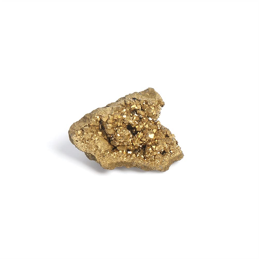 Cristal naturel Matériaux naturels bruts Spécimens Fabrication de bijoux Cadeau de bricolage Galvanoplastie Or Grappe de cristal de pierres précieuses brutes Titane GeodeCrystal Collections de la mais