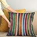 Ambesonne Stripes Throw Pillow Cushion Cover, Vertical Lines Colorful Retro Bands Damage Effects Old Fashion Weathered Display, Decorative Square Accent Pillow Case, 20