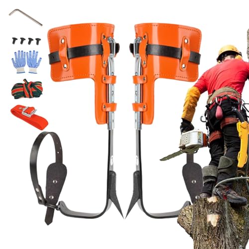 Equipo de escalada de árboles, kit de picos de altura ajustable, espolones de escalada, material de acero 45, accesorios de seguridad de alta resistencia para trabajadores, herramienta trepadora para