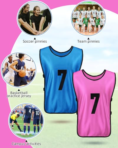 Image of Yahenda 24 Pcs Soccer Pinnies Numbered Vests Adult