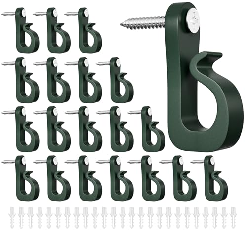 ilauke Q Hanger, Lot de 20 crochets à vis avec vis, 35 x 29 mm, Q Hanger en alliage de zinc, crochets d'éclairage de Noël pour l'intérieur et l'extérieur, maison, jardin, lumières extérieures, Nouvel