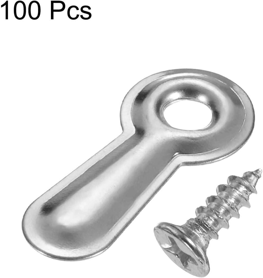 HARFINGTON 100Pcs Picture Frame Backing Hardware Clips with 100Pcs Screws Photo Frame Turn Button Fasteners Picture Turn Backing Clips for Craft Hanging Pictures, Silver