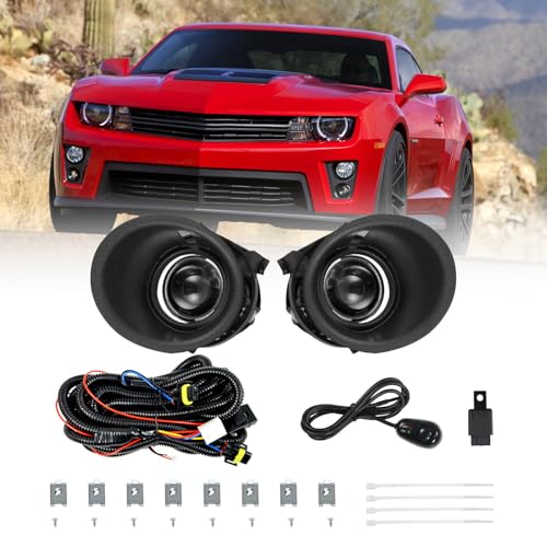 YONGYAO Par Kit Faros Antiniebla Coche 12V 55W Halógeno con Bombillas e Interruptor para Chevrolet Camaro 2014-2015-