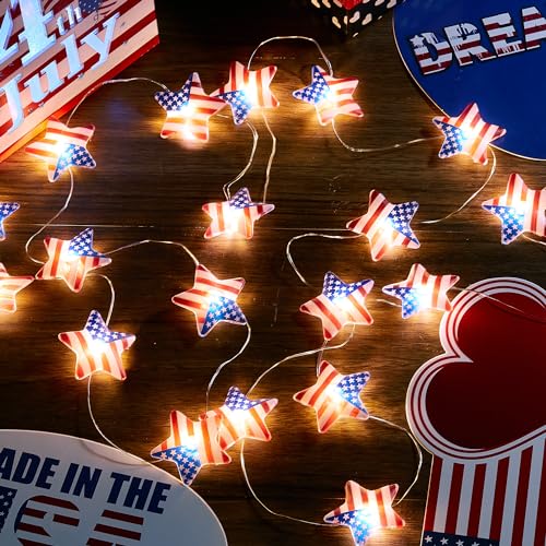 BlcTec-4th-of-July-Decorations-Red-White-and-Blue-String-Lights-with-20-LED-Big-Stars-Patriotic-Lights-Waterproof-Design-for-Indoor-Outdoor-Memorial-Day-July-4th-Decor BlcTec 4th of July Decorations Red White and Blue String Lights with 20 LED Big Stars Patriotic Lights Waterproof Design for Indoor Outdoor Memorial Day July 4th Decor