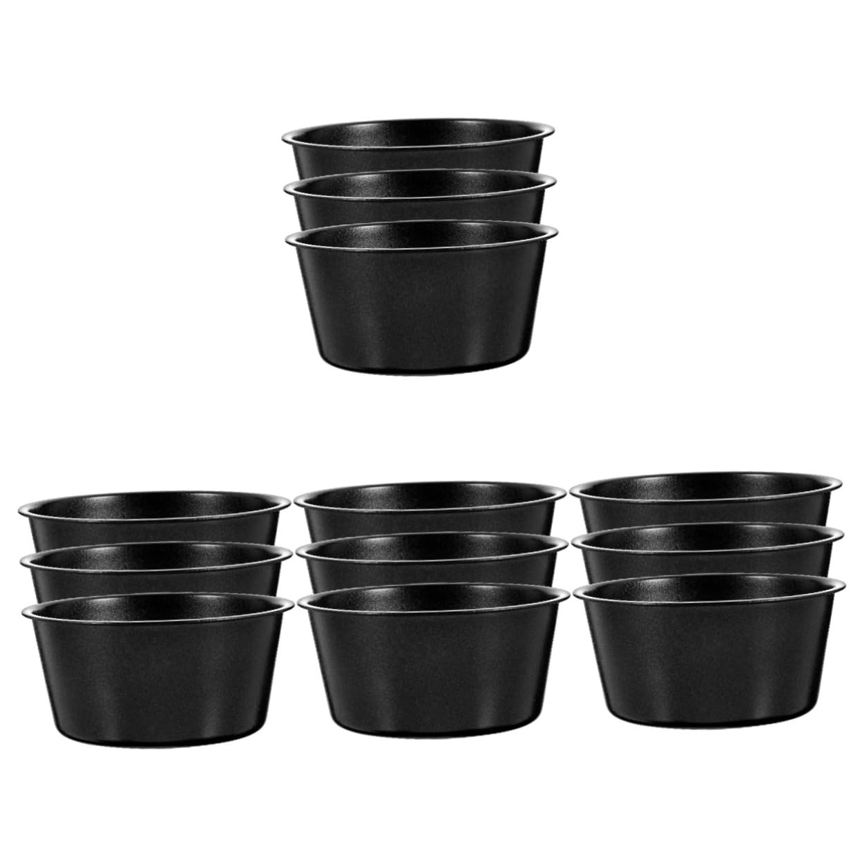 MAGICLULU 12stücke Teiliges Wiederverwendbare Puddingbecher Kohlenstoffstahl Antihaftbeschichtete Muffinformen Für Kuchen Und Desserts Für Backen Und Pudding Zubereiten