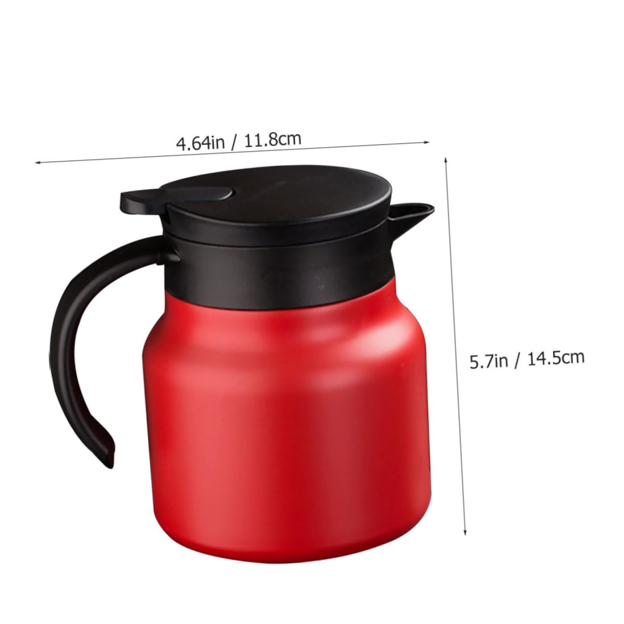 SOLUSTRE Cafetera de Acero Inoxidable Cafetera Hogar para Calentar Agua Caliente con Asa y Tapa Color Rojo Mini
