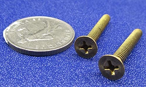 Brass Flat Head Phillips Machine Screws, FT, 10-24 Thread Size x 1-1/2" Length, 25 Pcs