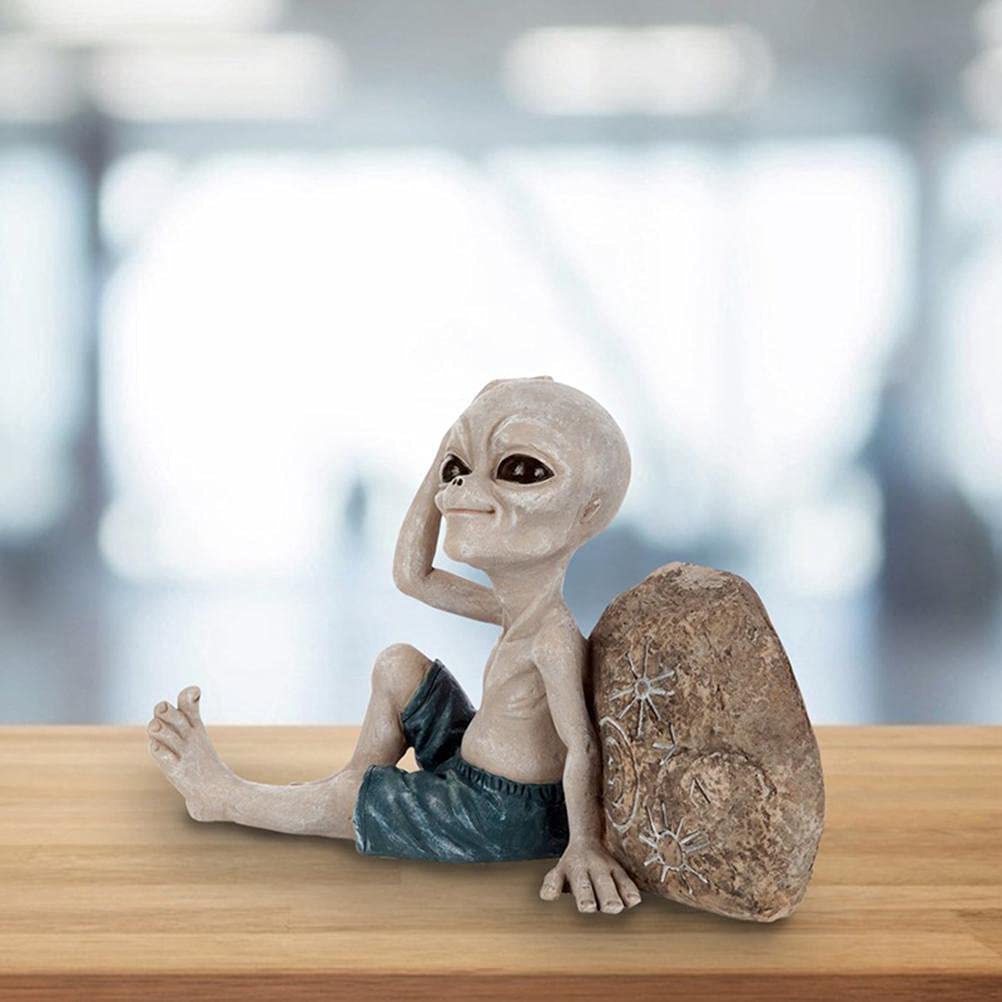 Toscano Surfer-Typ, Nicht von Dieser Welt stammende Alien-Statue, Trendiger Surfer-Typ, außerweltliche Alien-Skulptur, Gartendekoration, Kunstharz, Kunsthandwerk,