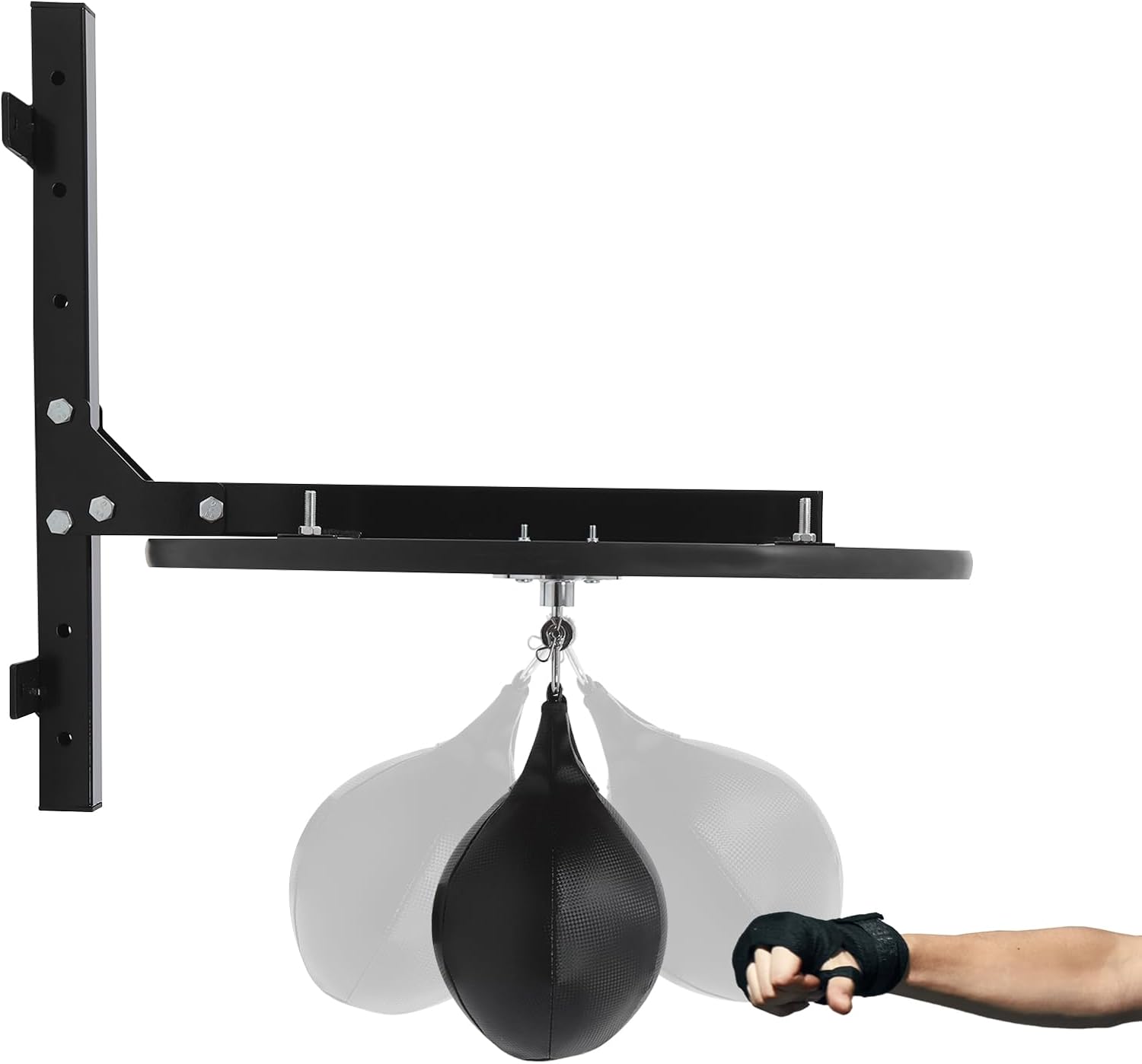 Speed Bag Platform, Speed Bags for Boxing with Practical Pump Height Adjustable Wall-Mounted Boxing Speeds Bag for Home Gym Company (Log Color)