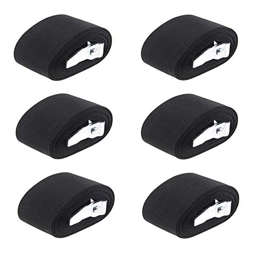6 Pcs Lashing Strap Adjustable Cinch Strap with Buckles, 1" x 2 Ft Black Tie Down Straps Cam Strap Cam Lock Strap Cargo Packing Strap for Kayak, Roof Racks, Motorcycle, Car, Truck, Boat, Trailer