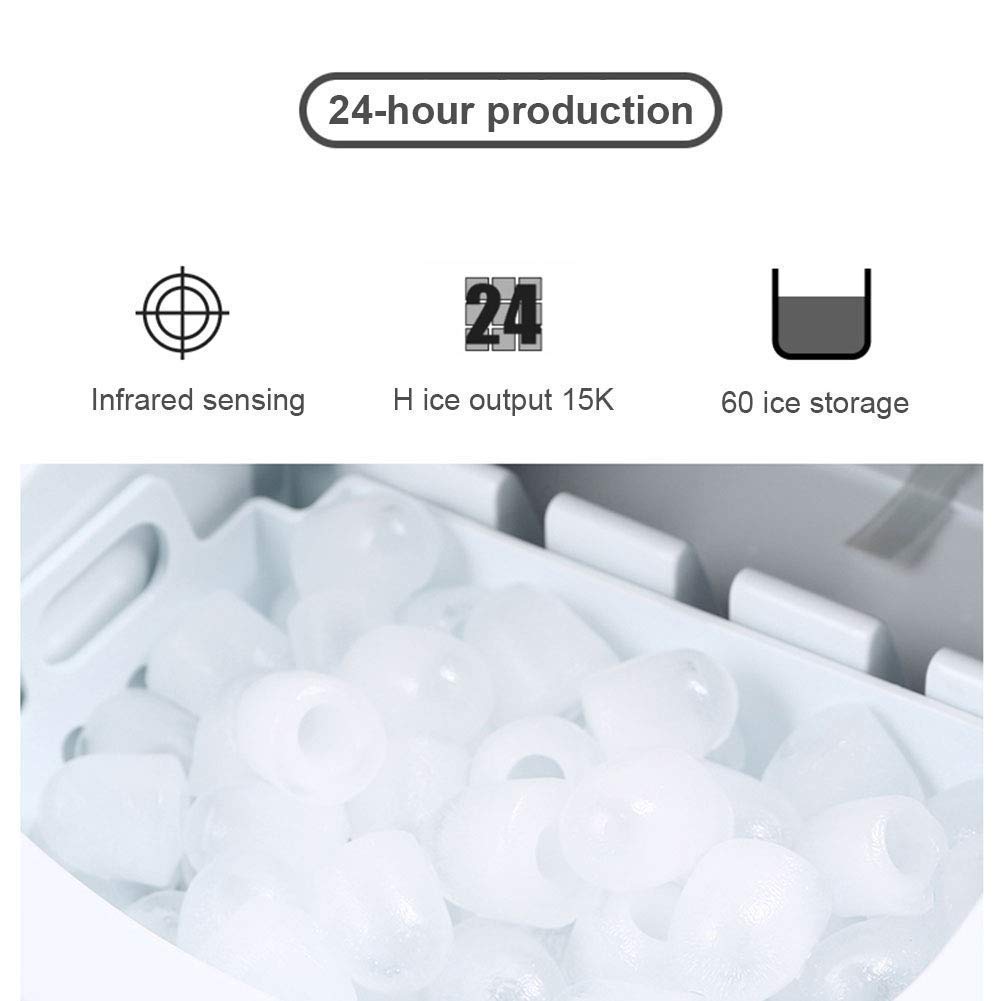 Ice Cube Maker Ice Maker Desktop Household Freezer, Providing 15kg Of Ice Cubes In 24 Hours With Removable Basket And Ice Scoop Quiet And Easy To Operate Ideal For Party on Fridge.com - View 6