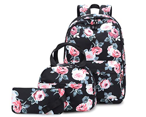 Joymoze Conjunto de Mochila para Niña con Lindo Bolso para Libros con Bolsa de Almuerzo