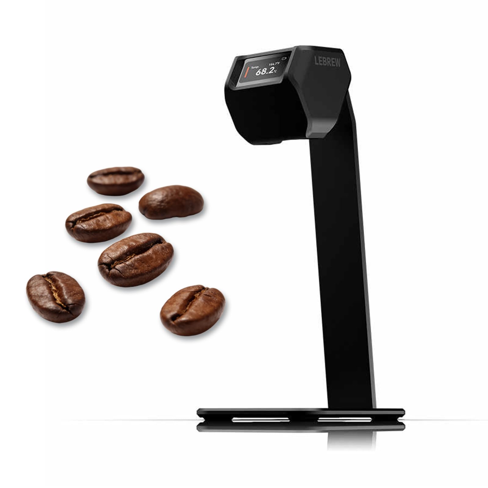 Termómetro Infrarrojo Sin Contacto para Café, Termómetro Magnético para Líquidos con Soporte, Rango De 0 a 100 °C, Precisión De ±0,1 °C, Autocalibración, Selector Bilingüe, para Líquidos