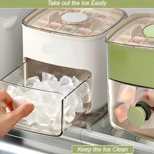 Image of Ice Cube Trays with Lid and Storage Bin Ice Maker for Freezer