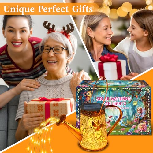 Solar Watering Can Lights,Hummingbird Gifts for Women Mom Grandma Birthday, Large Hanging Solar Lantern Waterproof Outdoor Garden Decorations for Yard Porch Landscape Patio Pathway - Image 7