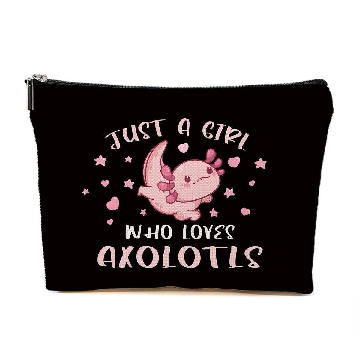 Axolotl Gifts, Cute Makeup Bag, Axolotls Bags Gifts for Girls, Axolotls Themed Cosmetic Bag Birthday Christmas Gifts for Daughter Friends - Just A Girl Who Love Axolotl